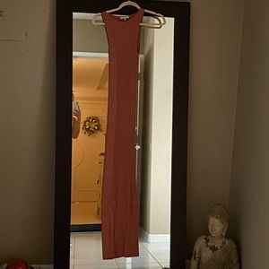 Ronny Kobo ribbed salmon colored dress